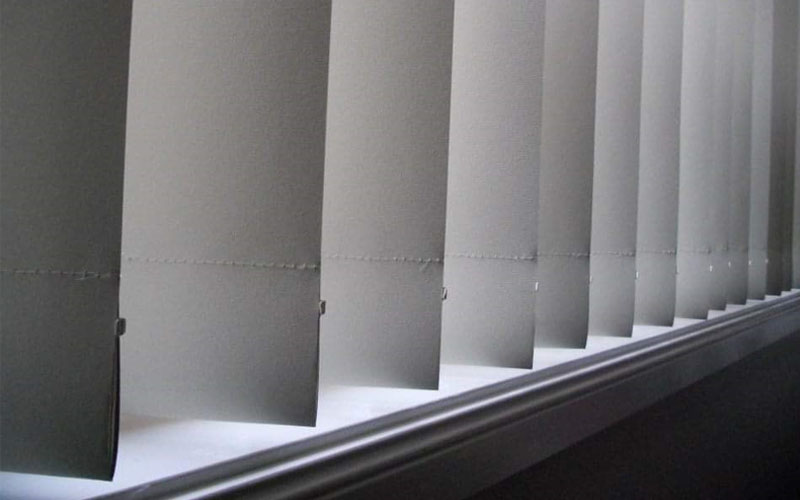Vertical blinds with light coming through