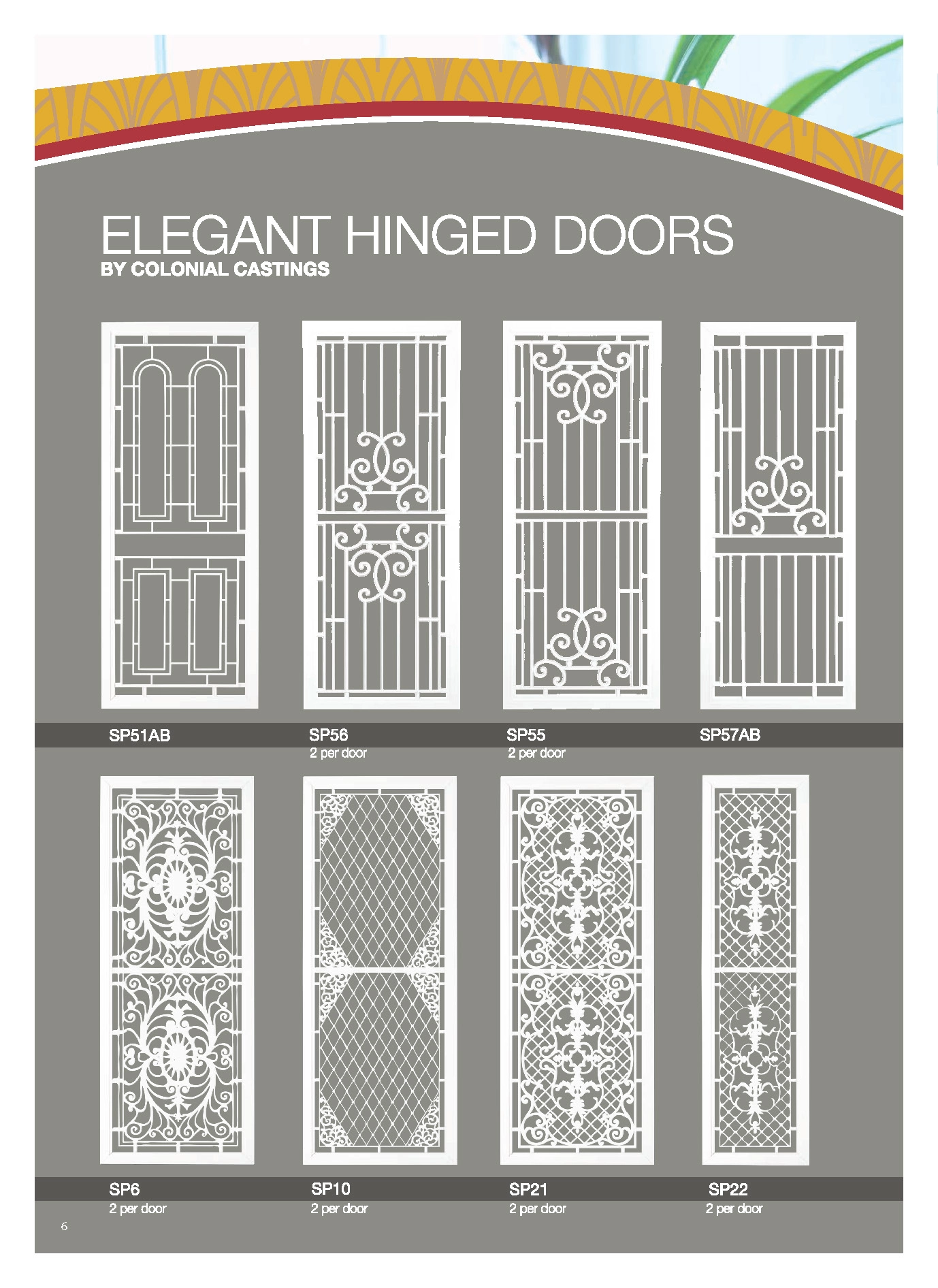 Elegant hinged doors with intricate details