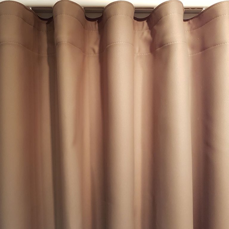 pinched brown curtains