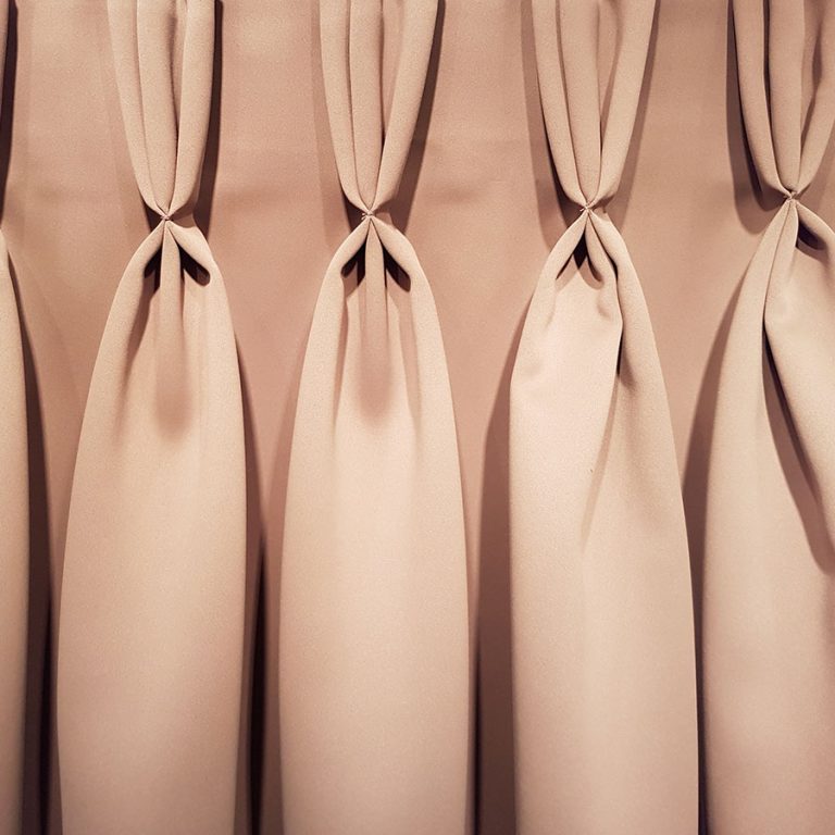 pinched brown curtains